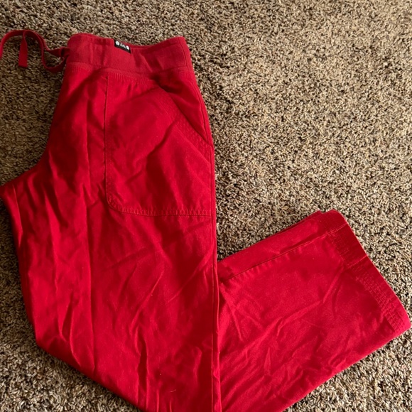 Koi Lite Red Scrub Pants Women’s Medium Comfort Waist Drawstring Pockets - Picture 2 of 5